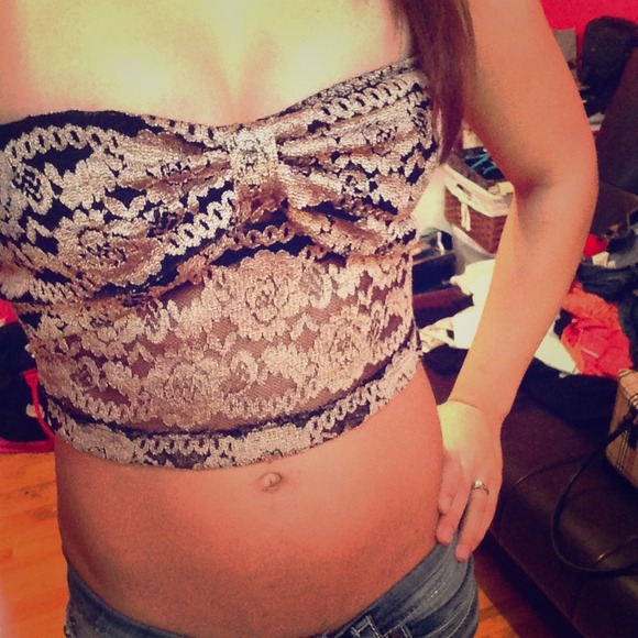 lacy bow crop top
