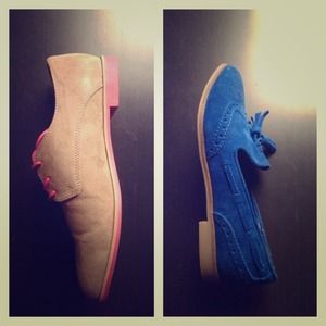 BUNDLE. Tan&Pink Oxfords & Blue DV Flats