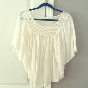 *BUNDLE w/ fuchsia skirt* Loft White Dolman shirt