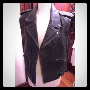 Topshop Boutique 'Sless' Leather Moto Vest Topshop Boutique 'Sless' Leather Moto Vest