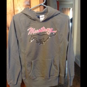 Jrs Gray Mustang Hoodie