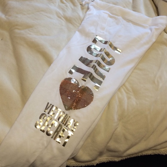 white Victorias Secret sweats !