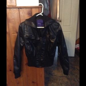 Jrs Black Faux Leather Jacket