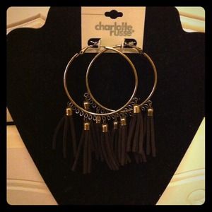 *Vintage-Look* Brown Fringe Hoop Earrings