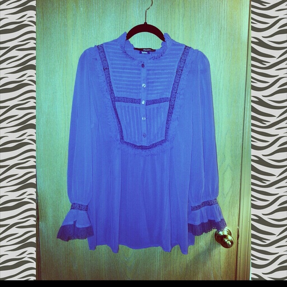 Gorgeous Purple Peasant Shirt sz 12