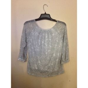 White with Blue Print Shirt