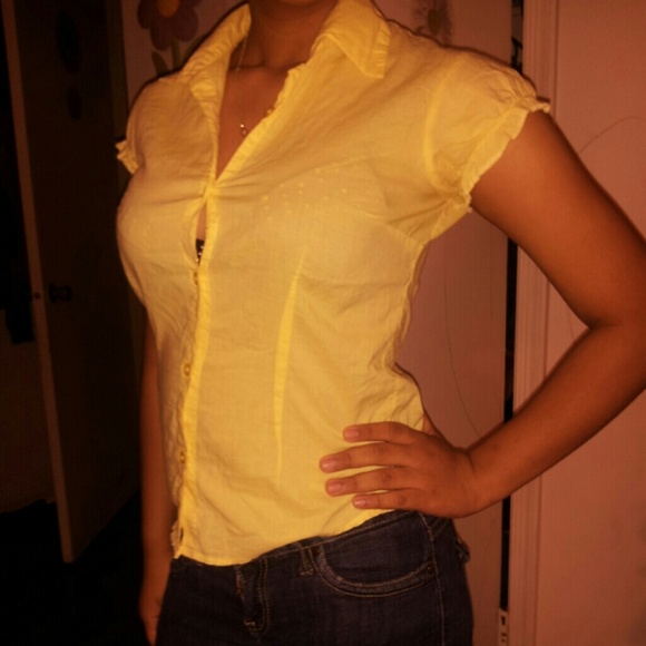 Maurices Yellow Button Down Shirt