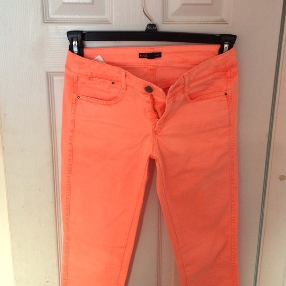 Neon orange jeans