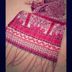 Pink & Purple Printed Scarf