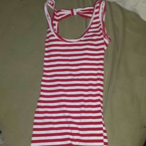 Red and white striped tank top