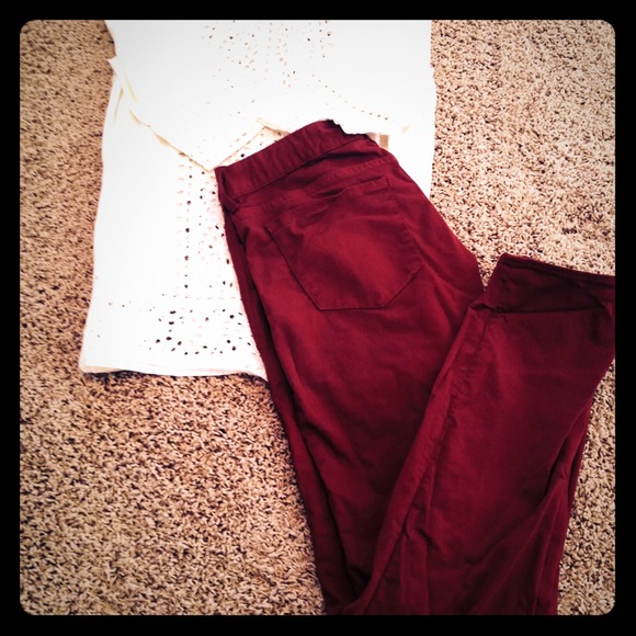 SALE! Red designer jeans perfect for flats & boots