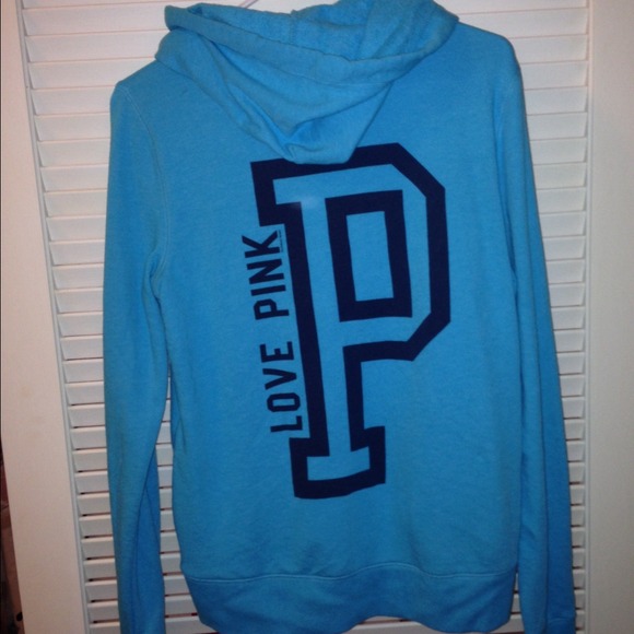 Blue victoria secret zip up hoodie
