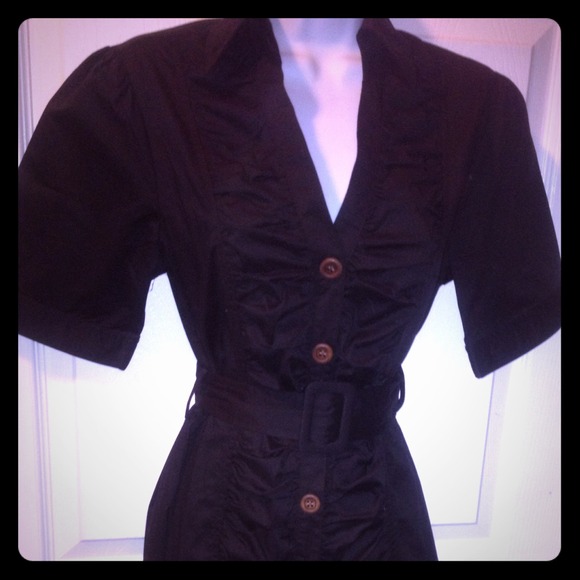 Black button dress