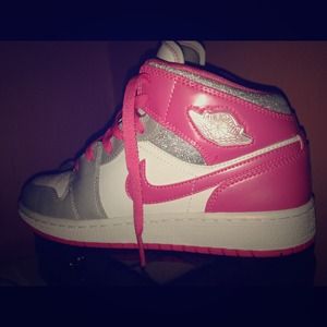 Metallic and pink air jordans