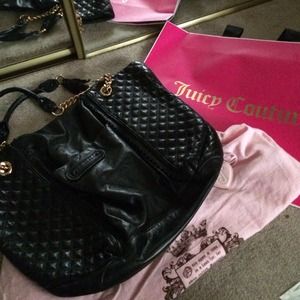Big Black leather purse juicy couture
