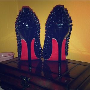 Black spike heels