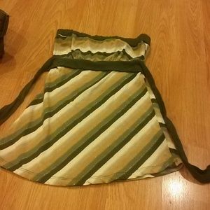 Forever twenty one green tan and gold halter