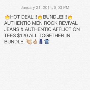 BUNDLE! ROCK REVIVAL JESNS/ AFFLICTION TEE