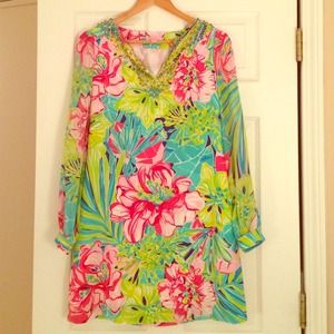 Lilly Pulitzer Beaded Silk Tunic Dress/Top Sz: 0