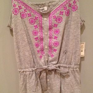 Gray Fitted Bow Tank Top Aéropostale