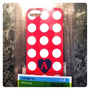 BRAND NEW iPhone 5/5s polkadot initial "A" case.