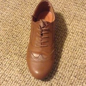 Brown leather oxfords