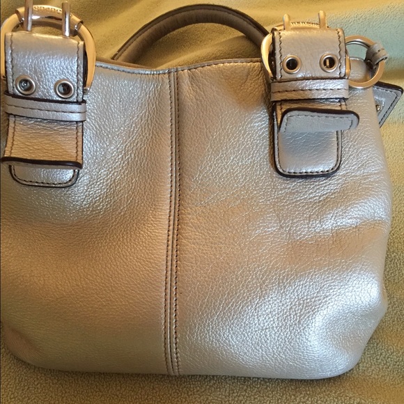 Silver TIGNANELLO  Leather Tote with Key Chain - Picture 5 of 8