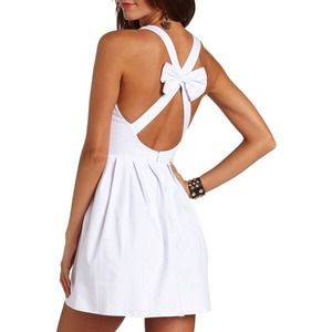 Charlotte Russe white dress with bow back. 🎀