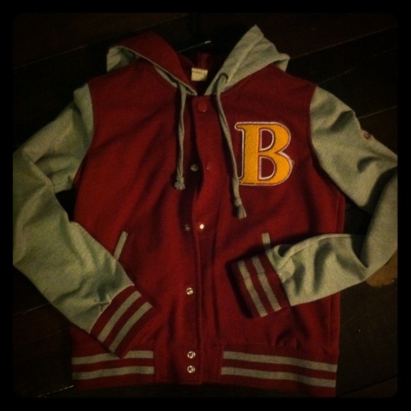 Red and grey varsity jacket