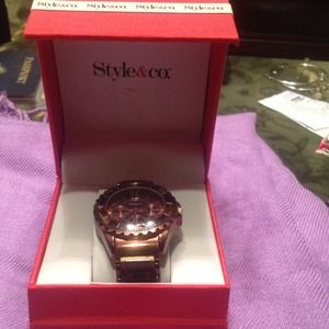 Brown and leopard Style & Co. watch