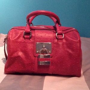 Guess ostrich pattern handbag