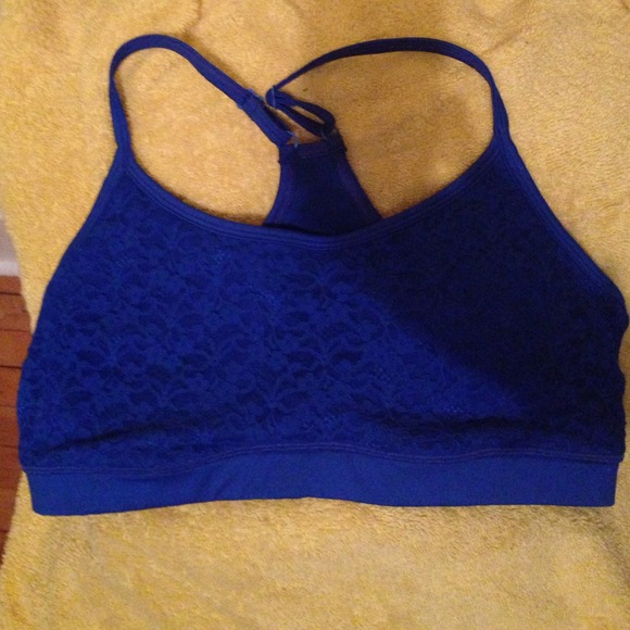 Blue aerie lace sports bra
