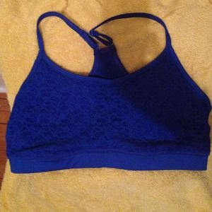 Blue aerie lace sports bra