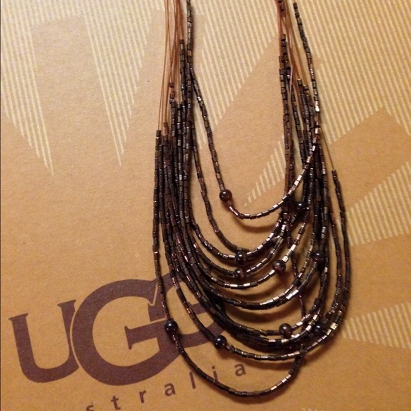 NWOT Brown Beaded Necklace - Picture 1 of 2