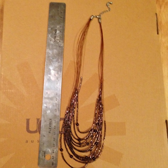 NWOT Brown Beaded Necklace - Picture 2 of 2