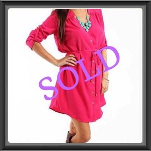 Hot Pink Shirt Dress