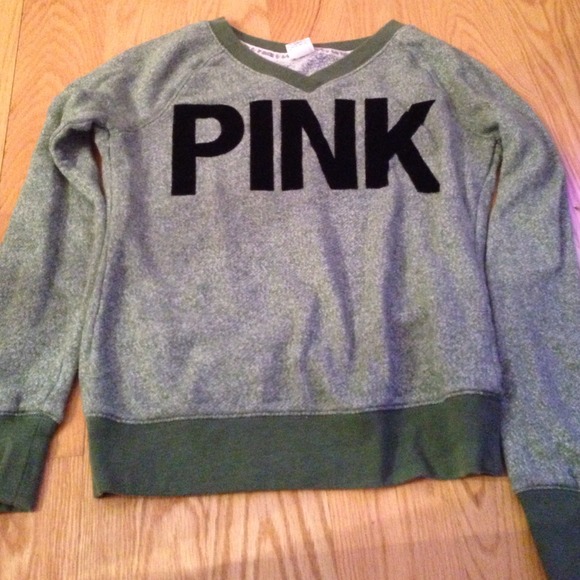Victoria Secrete Pink Olive Green Pull Over