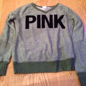 Victoria Secrete Pink Olive Green Pull Over