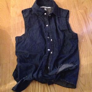 Super cute jean cut off vest