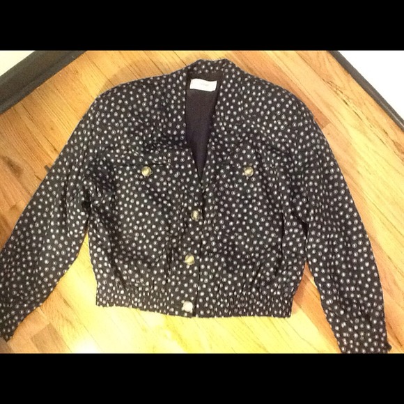 SALE:Vintage Liz Claiborne polka dot bomber jacket