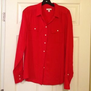 J.Crew red "Blythe" blouse