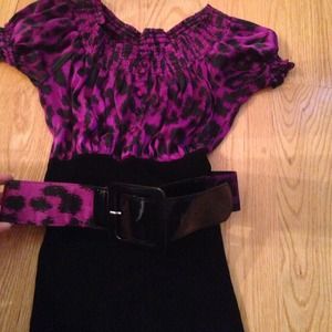 Purple Leopard Dress Shirt