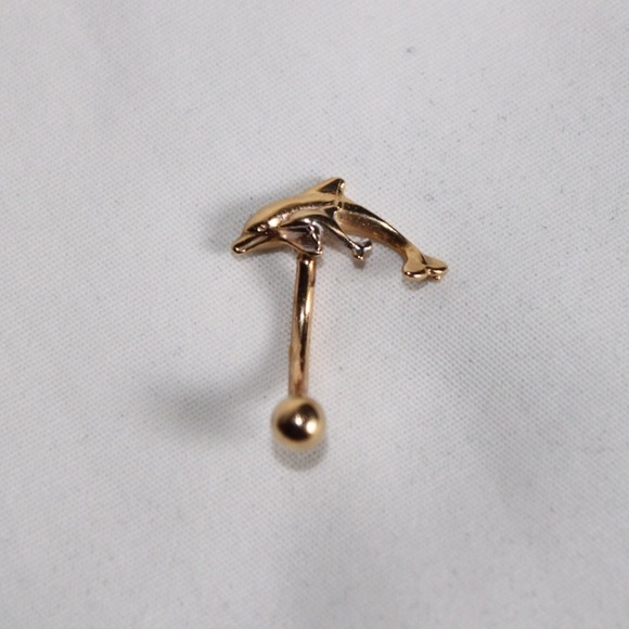 ❌SOLD❌ 14K gold Dolphin belly button ring