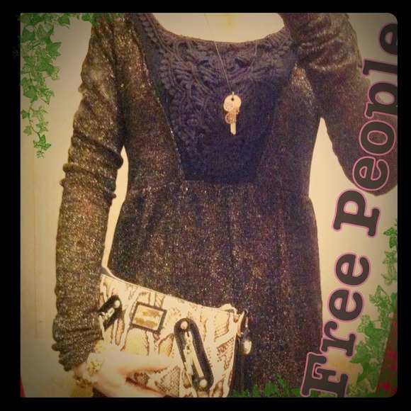 Black Shimmery Free People Tunic