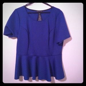 plus size blue pemplum top