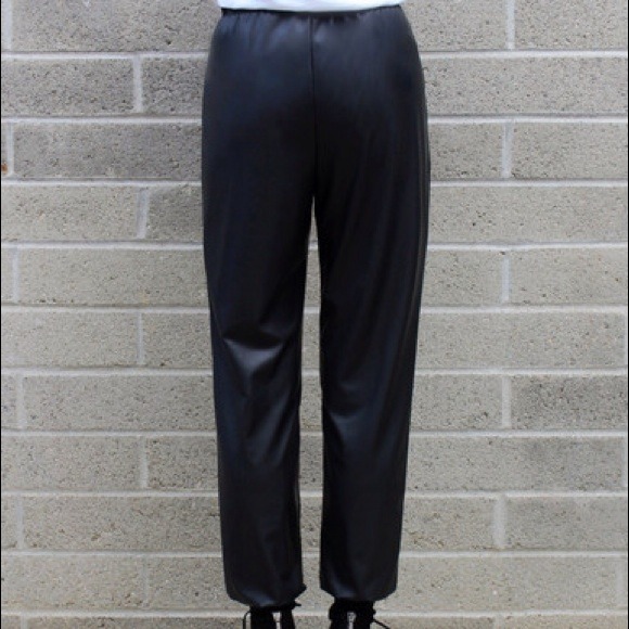 Faux Leather Joggers - Picture 2 of 2