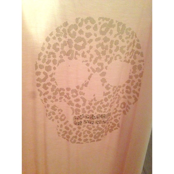 Leopard skull light pink tank