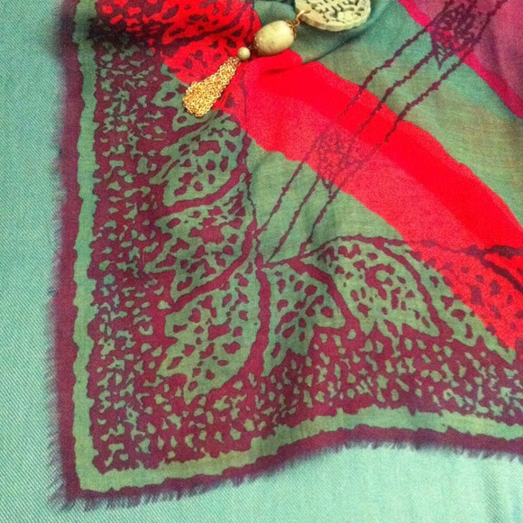 💗Vintage Bright Fringed Scarves Bundle--Two💗 - Picture 2 of 4