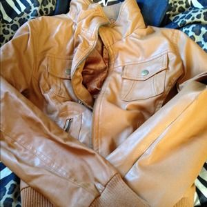 Brown leather jacket