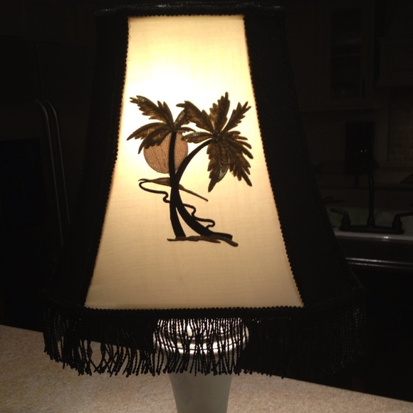 Dramatic, handcrafted tropical lampshade